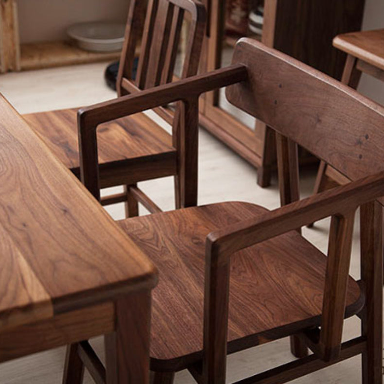 Solid Wood Arm Chair Open Back Dining Arm Chair for Dining Room