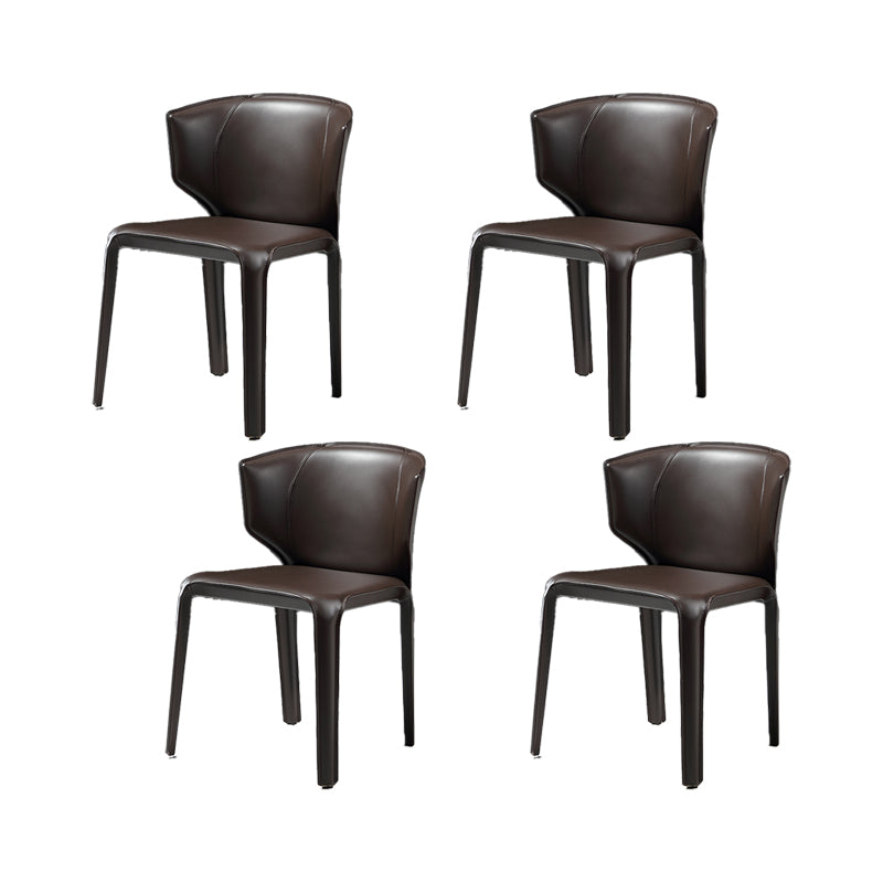 Faux Leather Upholstered Side Chair Indoor Dining Side Chair for Dining Room