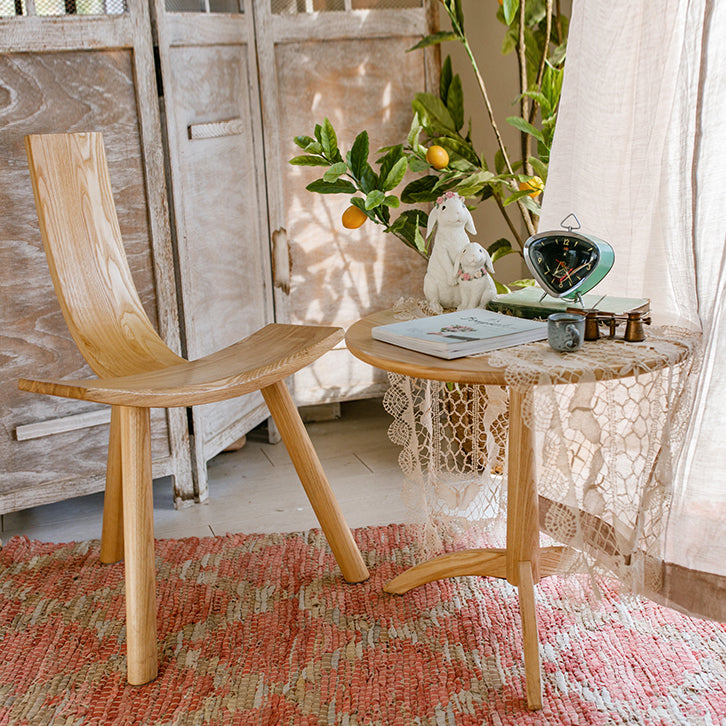 Natural Modern Indoor Dining Side Chair Solid Wood Side Chair