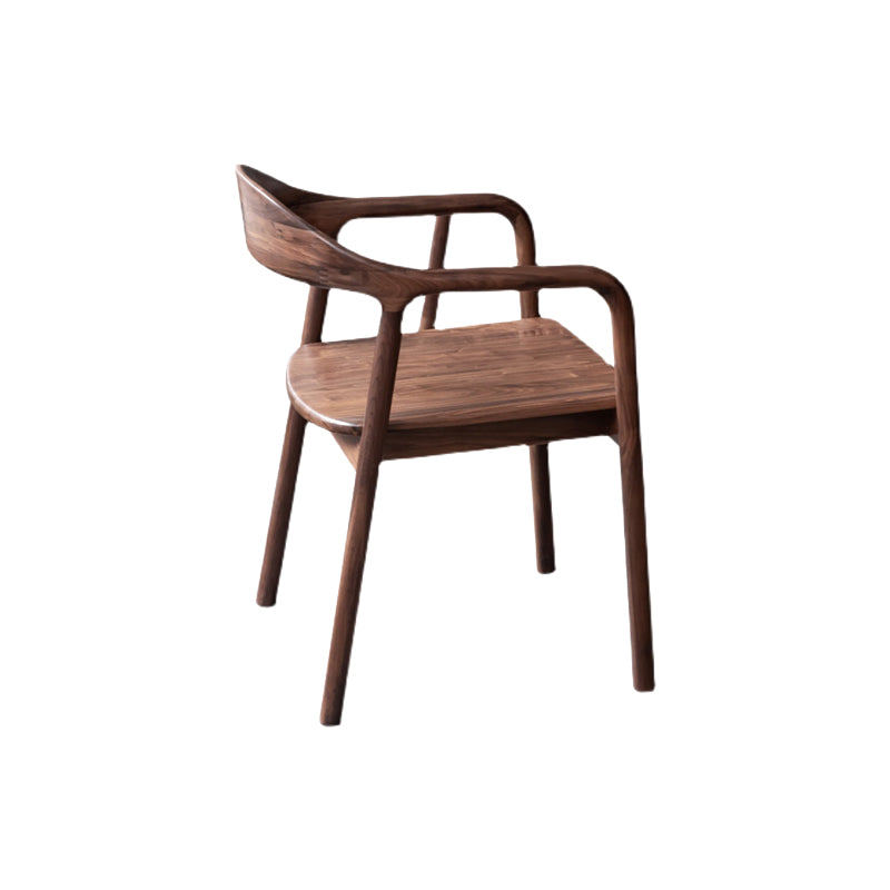Solid Wood Dining Arm Chair Open Back Dining Arm Chair for Dining Room