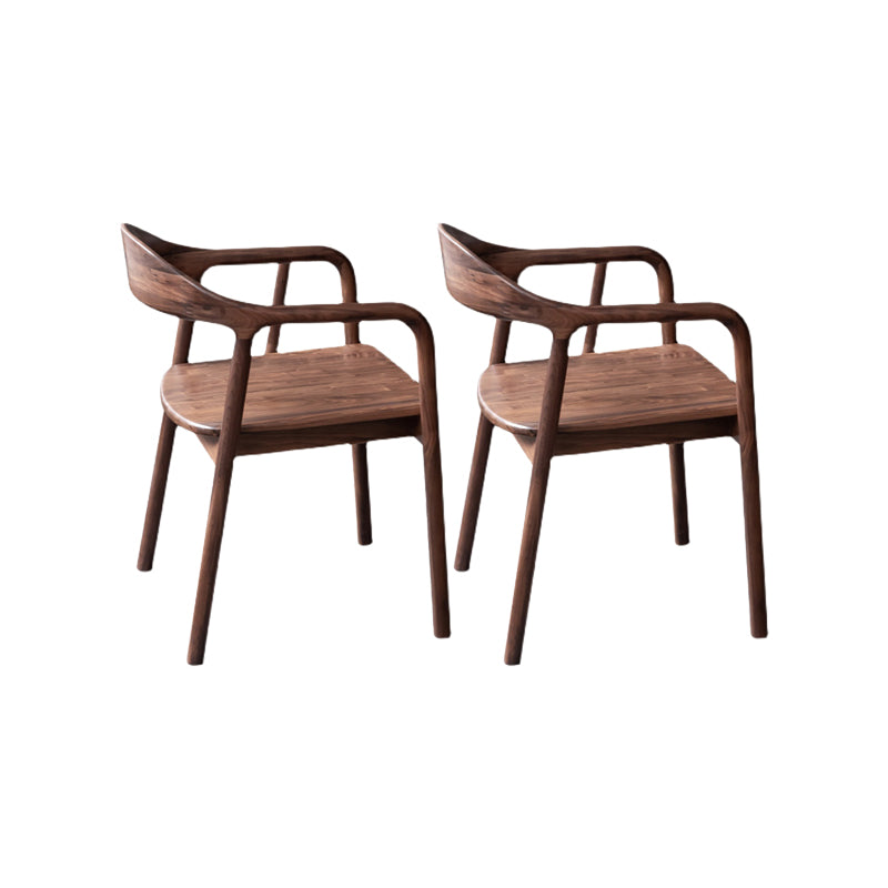 Solid Wood Dining Arm Chair Open Back Dining Arm Chair for Dining Room