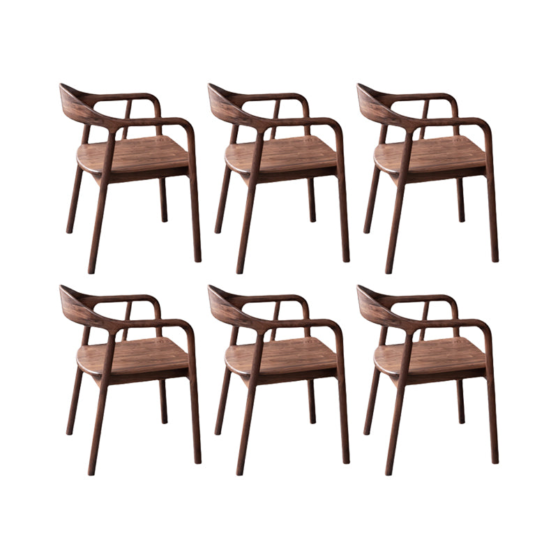 Solid Wood Dining Arm Chair Open Back Dining Arm Chair for Dining Room