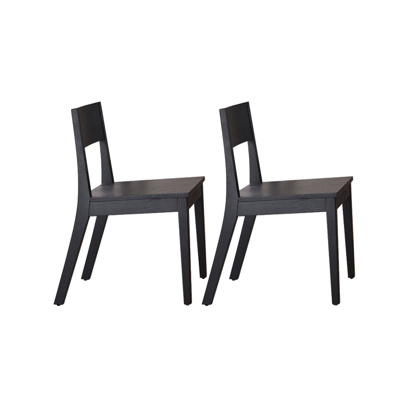 Modern Armless Backrest Wood Chair with Ash Legs for Dining Room