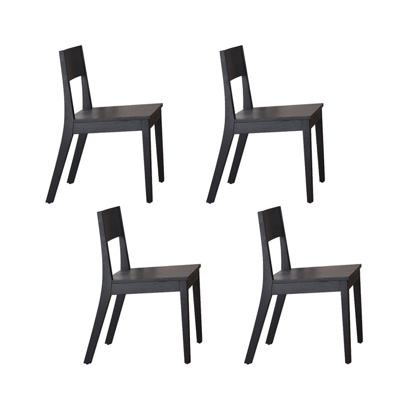 Modern Armless Backrest Wood Chair with Ash Legs for Dining Room