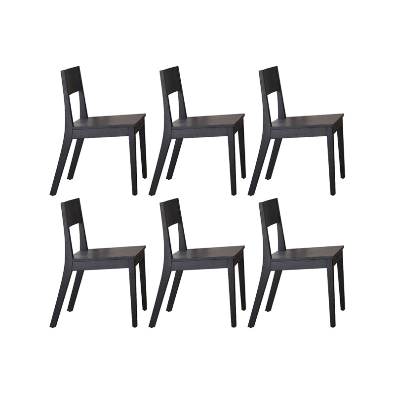 Modern Armless Backrest Wood Chair with Ash Legs for Dining Room