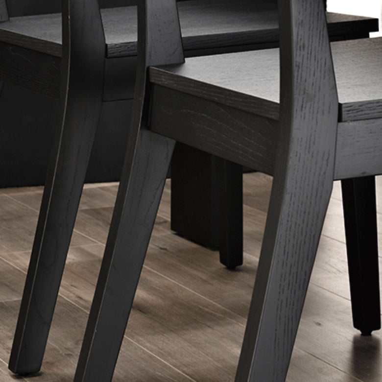 Modern Armless Backrest Wood Chair with Ash Legs for Dining Room