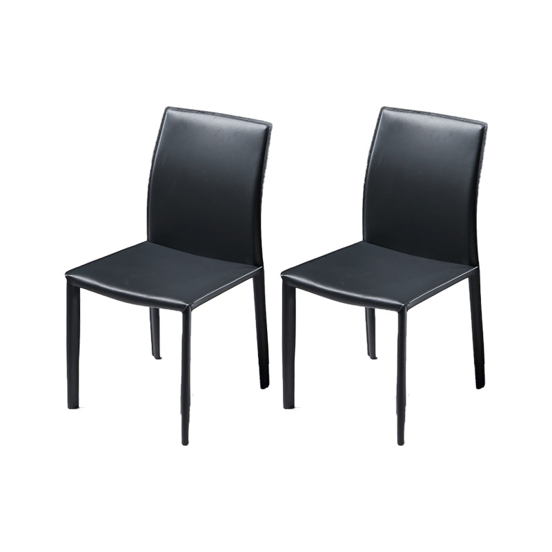 Industrial Side Chair Solid Back Metal Dining Chair for Indoor
