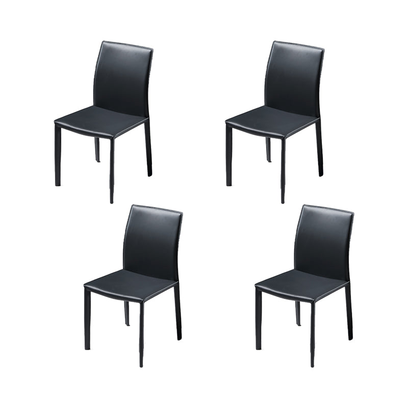 Industrial Side Chair Solid Back Metal Dining Chair for Indoor