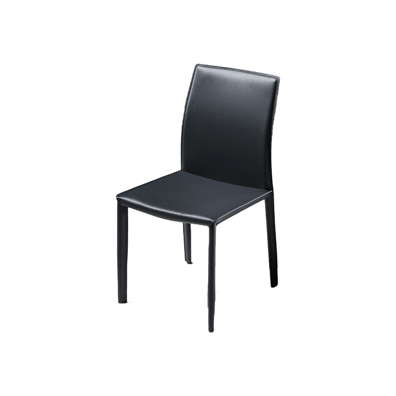 Industrial Side Chair Solid Back Metal Dining Chair for Indoor
