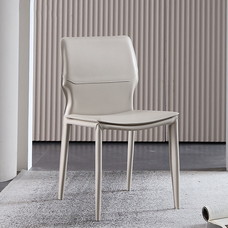 Modern Armless Chair Metal Frame Guest Chair for Dining Room