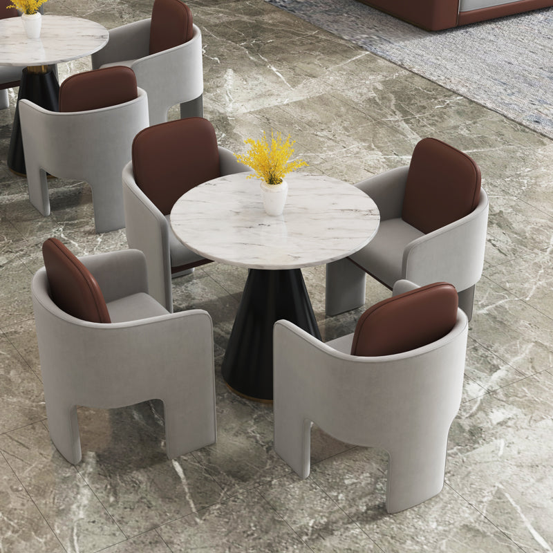 Modern Style Arm Chair Faux Leather Parsons Chairs for Dining Room