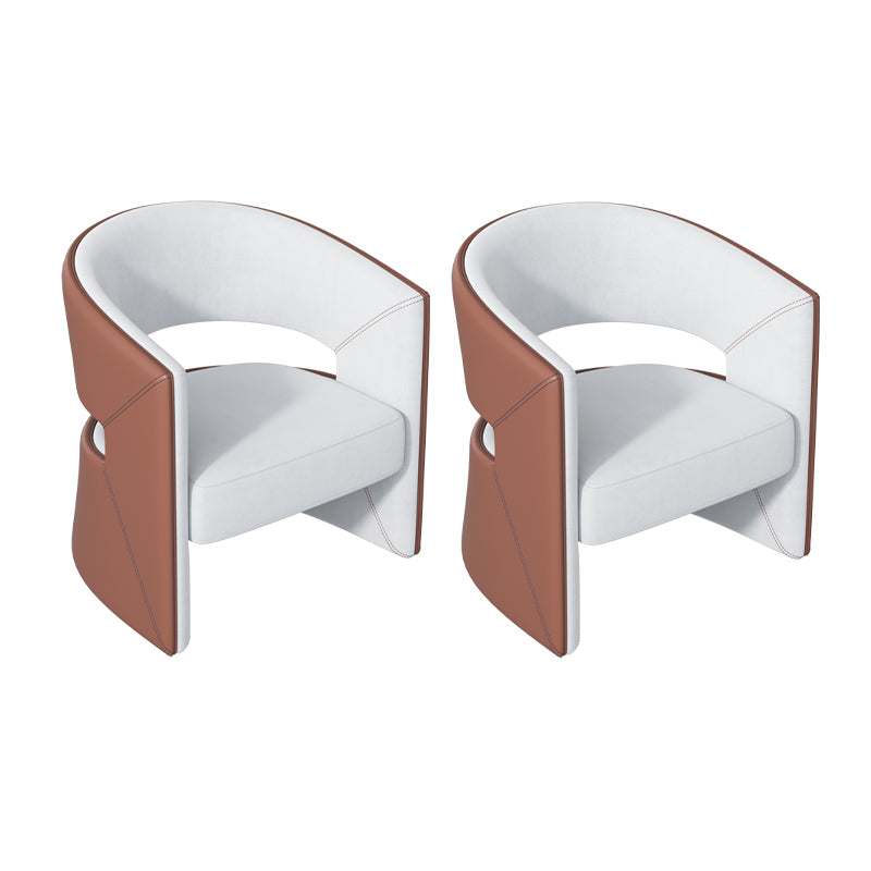 Modern Style Arm Chair Faux Leather Parsons Chairs for Dining Room