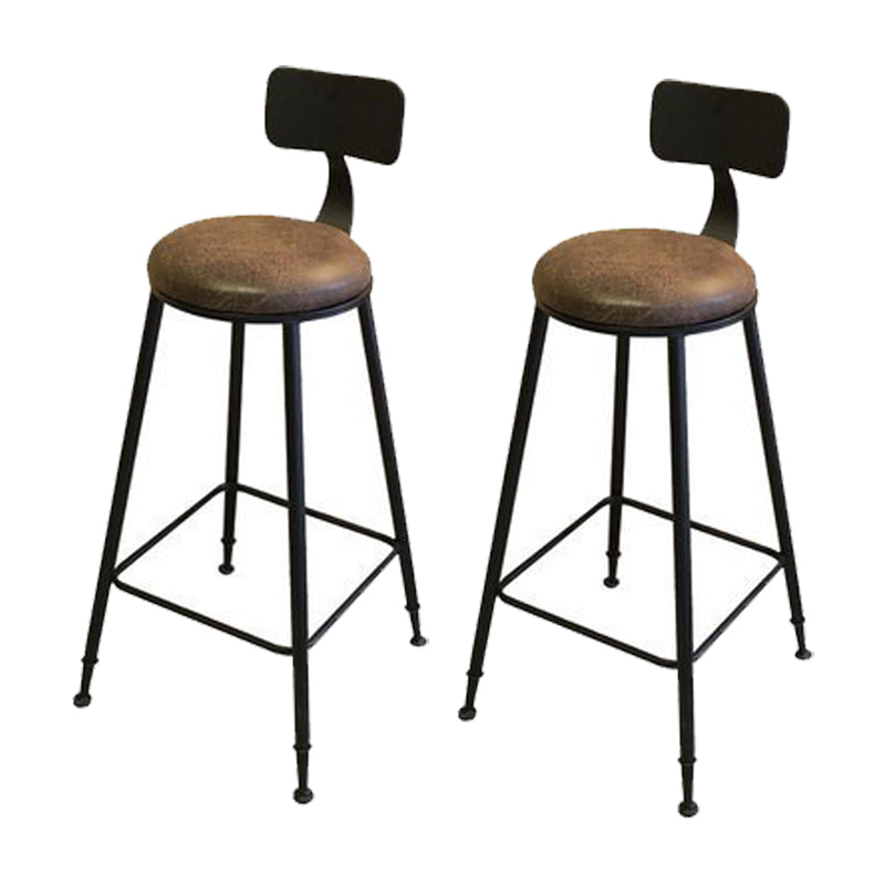 Industrial Style Metal Bar Stool Armless Bar Stool with Black Base