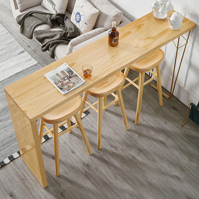 Indoor Contemporary Bar Dining Table Rectangle Bar Table with Pine Wood Frame