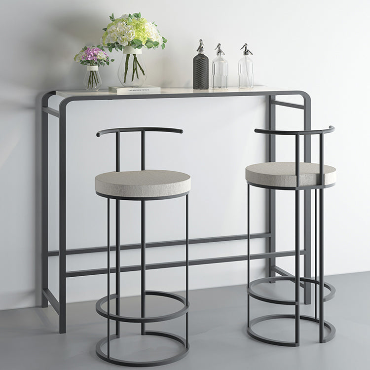Modern Bar Dining Table Rectangle Indoor Bar Stool Table with Footrest