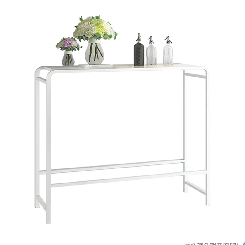 Modern Bar Dining Table Rectangle Indoor Bar Stool Table with Footrest