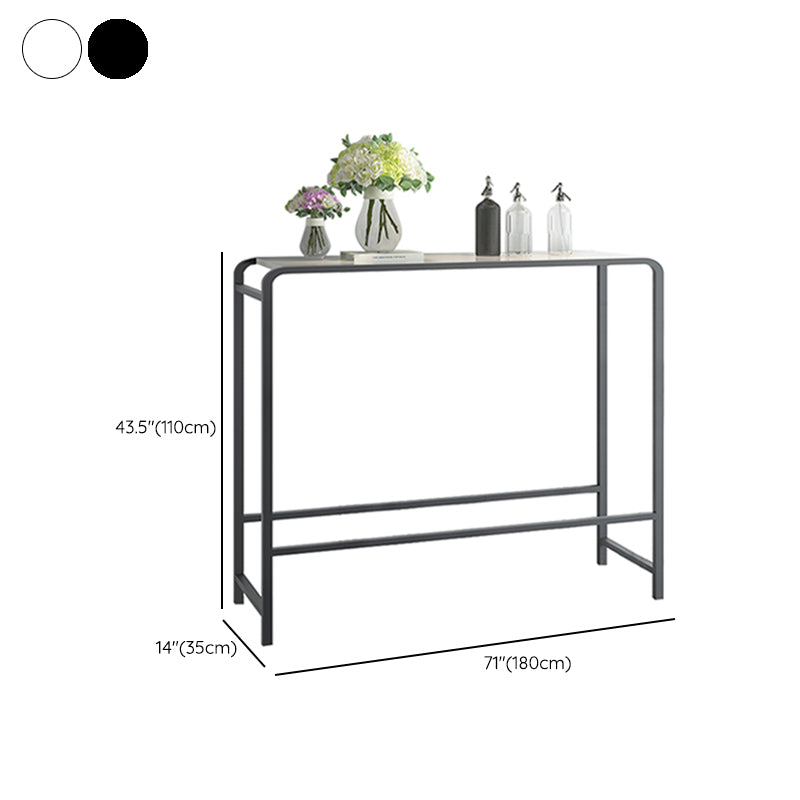 Modern Bar Dining Table Rectangle Indoor Bar Stool Table with Footrest