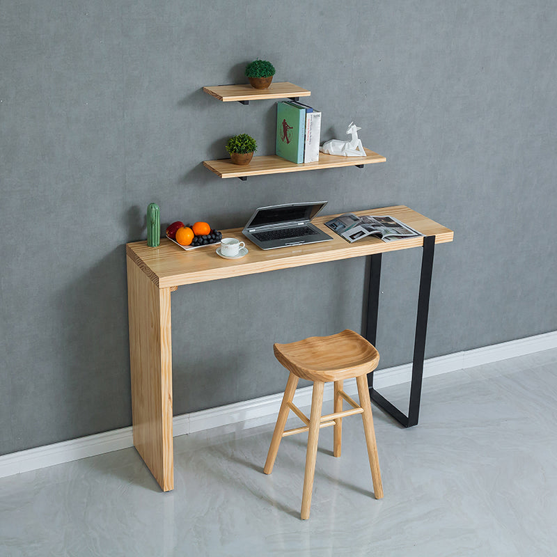 Modern Pub Height Dining Table Natural Wood Counter Height Table