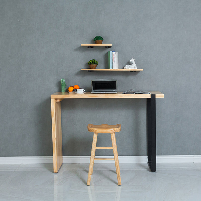 Modern Pub Height Dining Table Natural Wood Counter Height Table