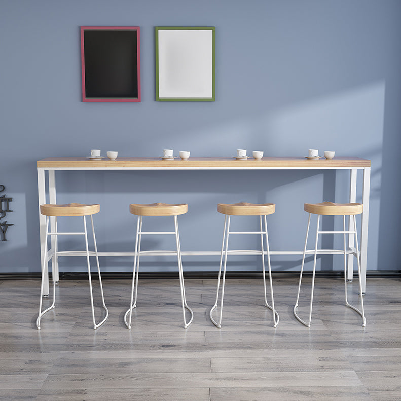 Indoor Contemporary Bar Dining Table Rectangle Solid Wood Bar Table