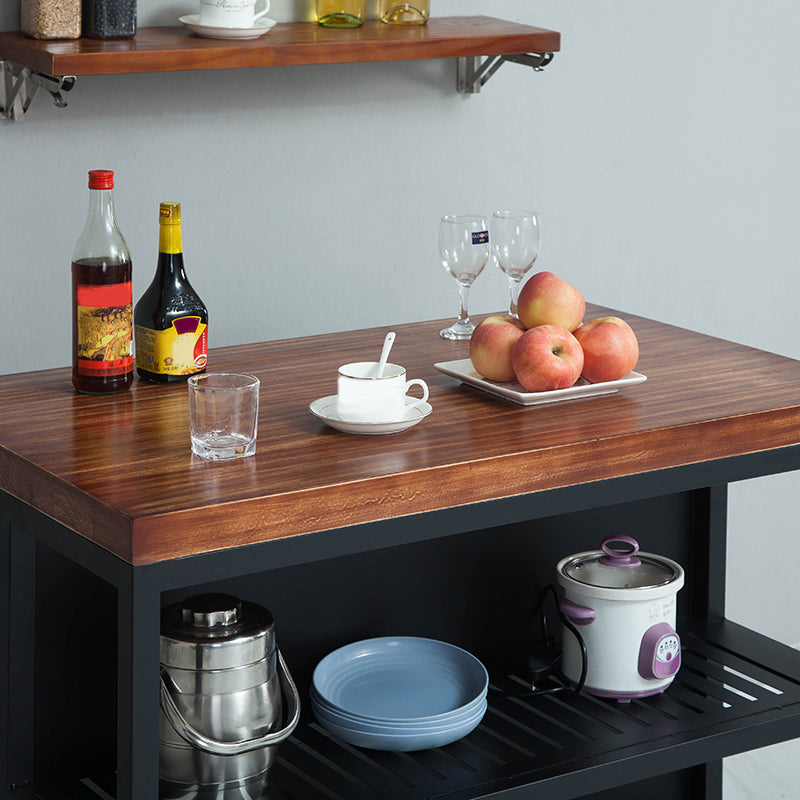 Industrial Stationary Kitchen Island Solid Wood Kitchen Island Table