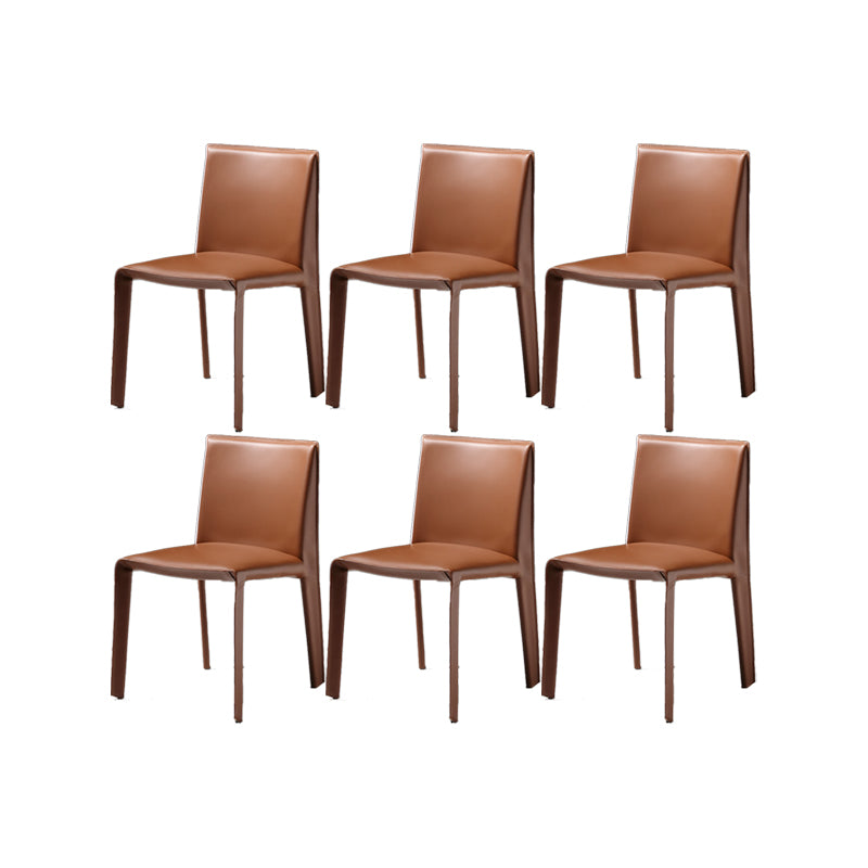 Contemporary Side Chair Metal Solid Back Dining Chair for Indoor