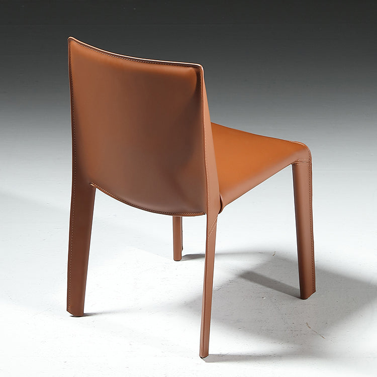 Contemporary Side Chair Metal Solid Back Dining Chair for Indoor
