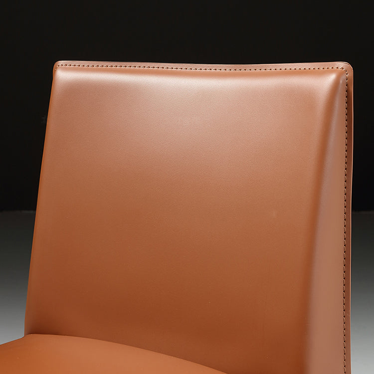 Contemporary Side Chair Metal Solid Back Dining Chair for Indoor