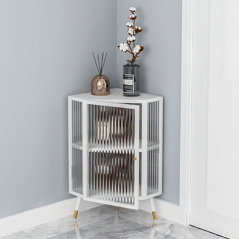 Contemporary Curio Cabinet Glass Doors Metal Buffet Cabinet for Dining Room