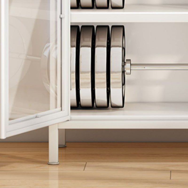 Contemporary Glass Doors Display Stand Metal Buffet Cabinet for Dining Room