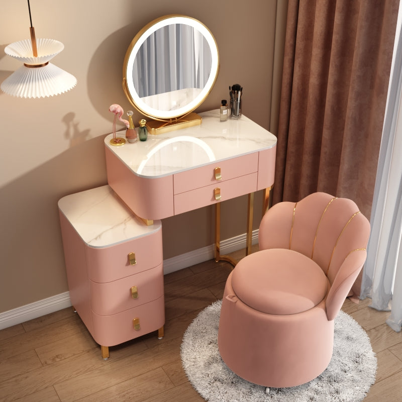 Contemporary Stone Vanity Dressing Table Bedroom Makeup Vanity Desk with Drawer
