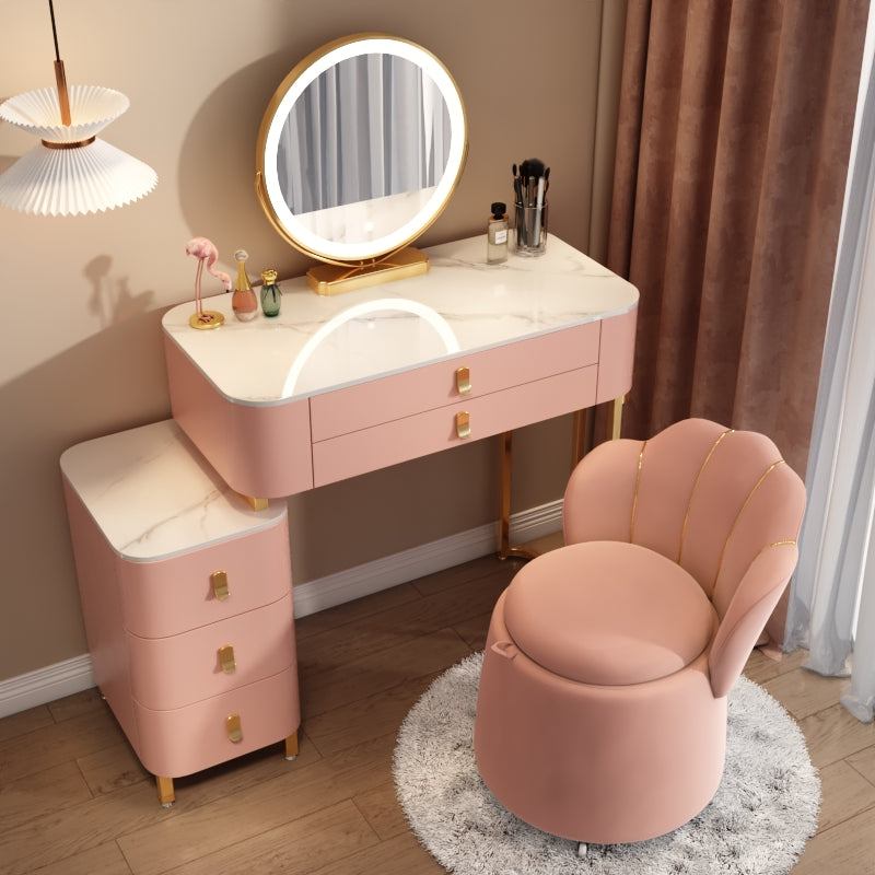Contemporary Stone Vanity Dressing Table Bedroom Makeup Vanity Desk with Drawer