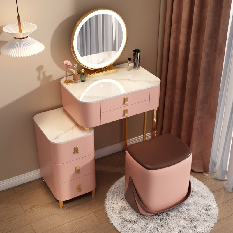 Contemporary Stone Vanity Dressing Table Bedroom Makeup Vanity Desk with Drawer