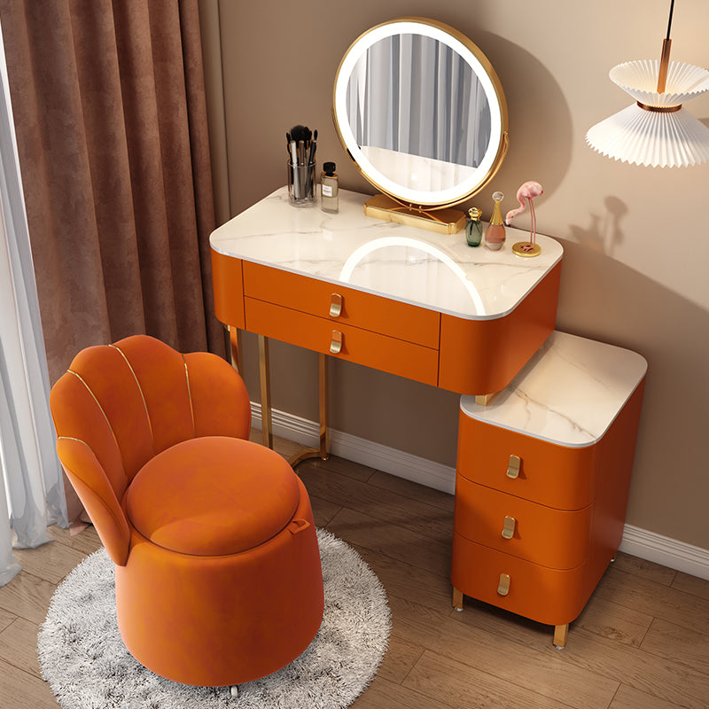 Contemporary Stone Vanity Dressing Table Bedroom Makeup Vanity Desk with Drawer