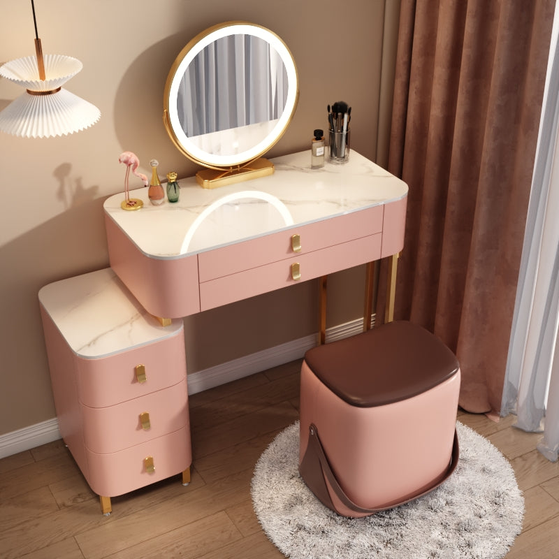 Contemporary Stone Vanity Dressing Table Bedroom Makeup Vanity Desk with Drawer