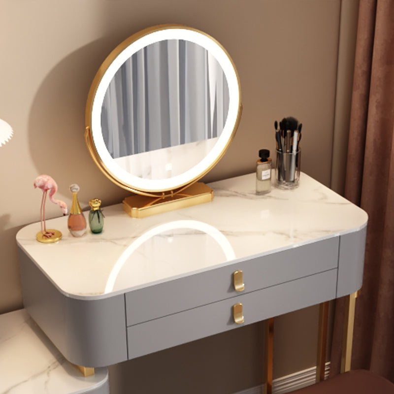 Contemporary Stone Vanity Dressing Table Bedroom Makeup Vanity Desk with Drawer