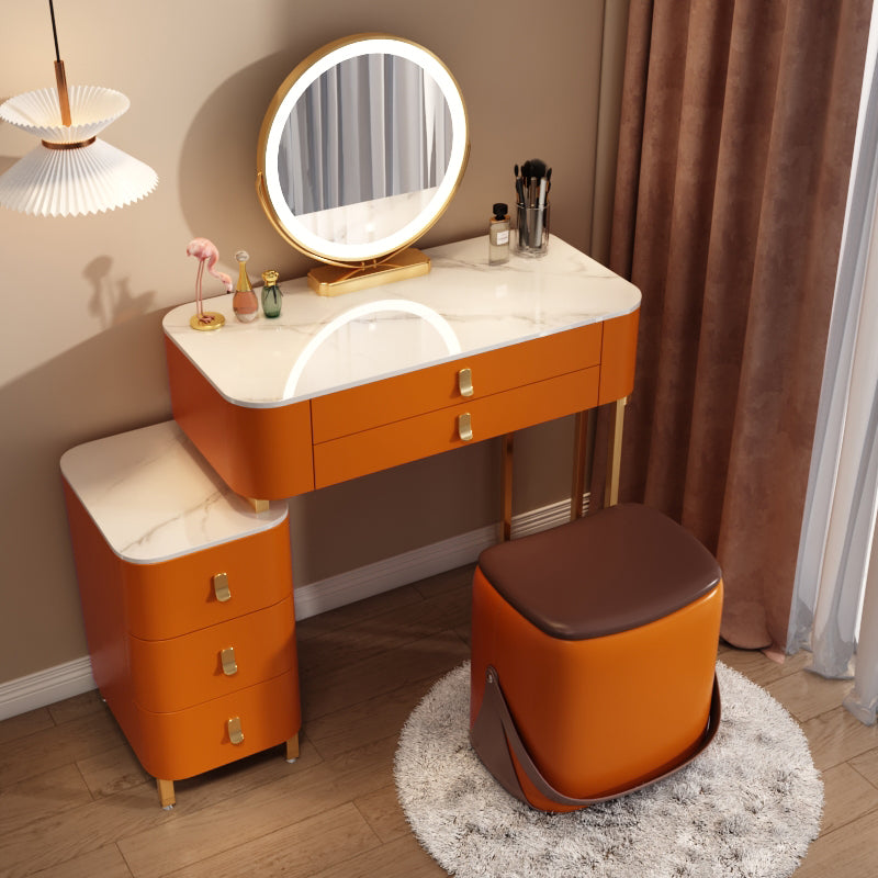 Contemporary Stone Vanity Dressing Table Bedroom Makeup Vanity Desk with Drawer