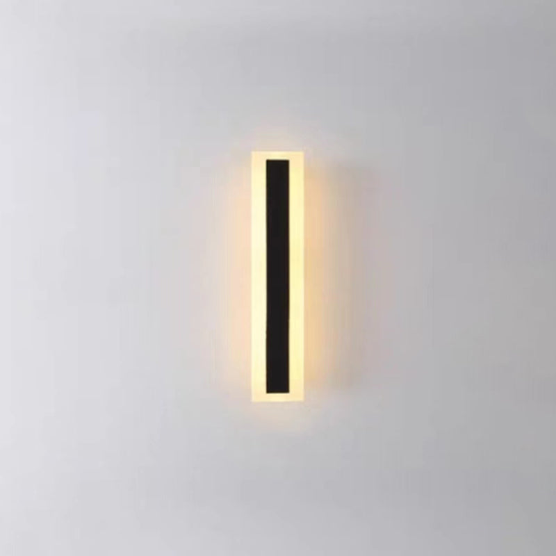 Metal Linear Shape Wall Sconces Modern 1 Light Wall Mount Light Fixture in Black