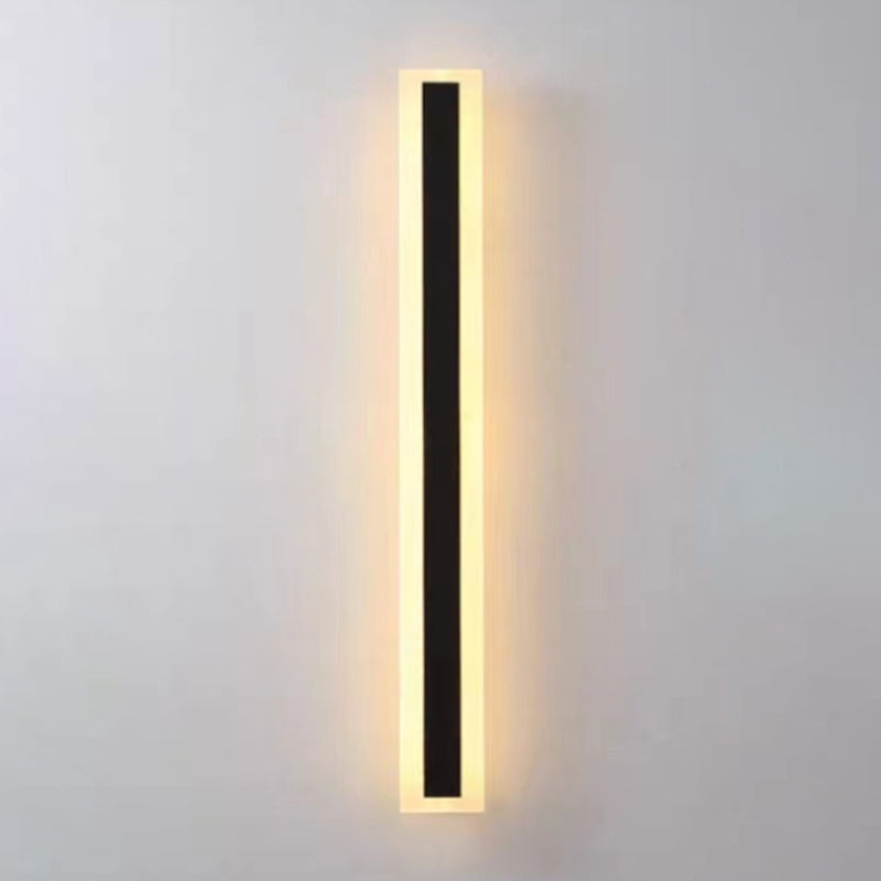 Metal Linear Shape Wall Sconces Modern 1 Light Wall Mount Light Fixture in Black