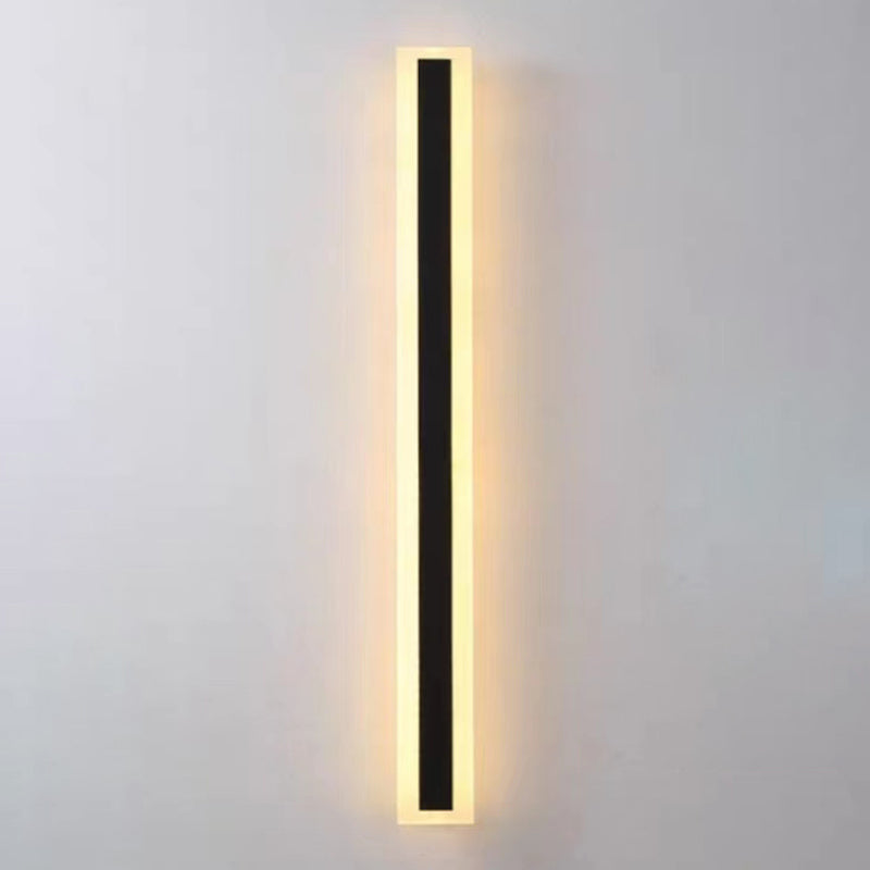 Metal Linear Shape Wall Sconces Modern 1 Light Wall Mount Light Fixture in Black