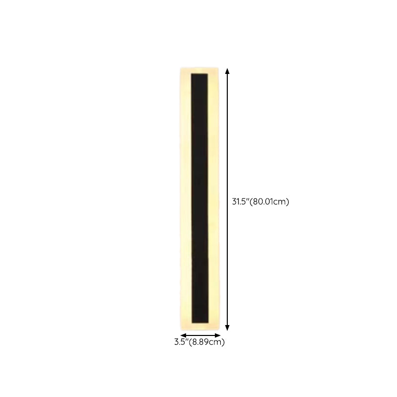 Metal Linear Shape Wall Sconces Modern 1 Light Wall Mount Light Fixture in Black