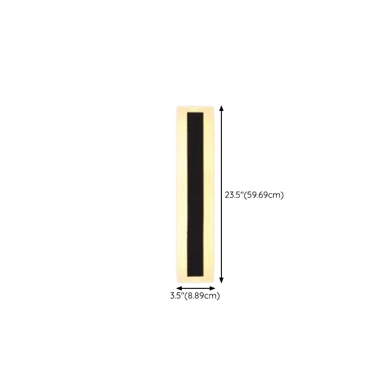 Metal Linear Shape Wall Sconces Modern 1 Light Wall Mount Light Fixture in Black