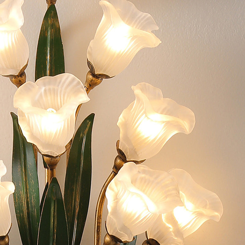 Flower Shape Glass Wall Sconces Modern Multi-Lights Wall Mount Light Fixture