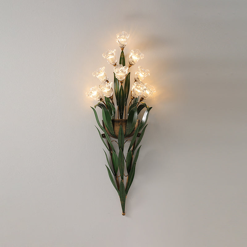 Flower Shape Glass Wall Sconces Modern Multi-Lights Wall Mount Light Fixture
