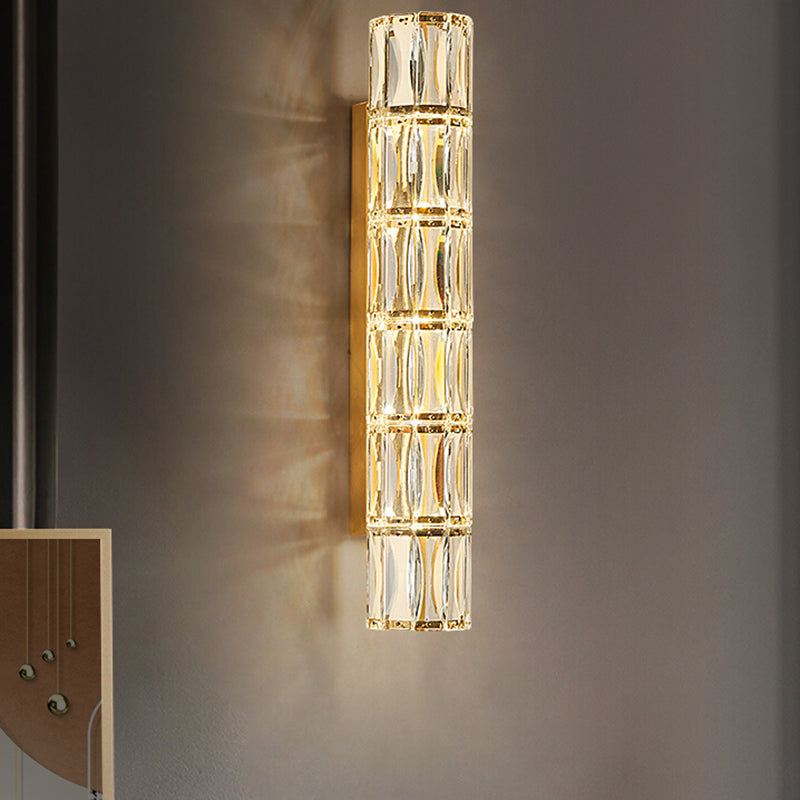 Cylinder Shape Crystal Wall Sconces Modern Multi-Lights Wall Mount Light Fixture
