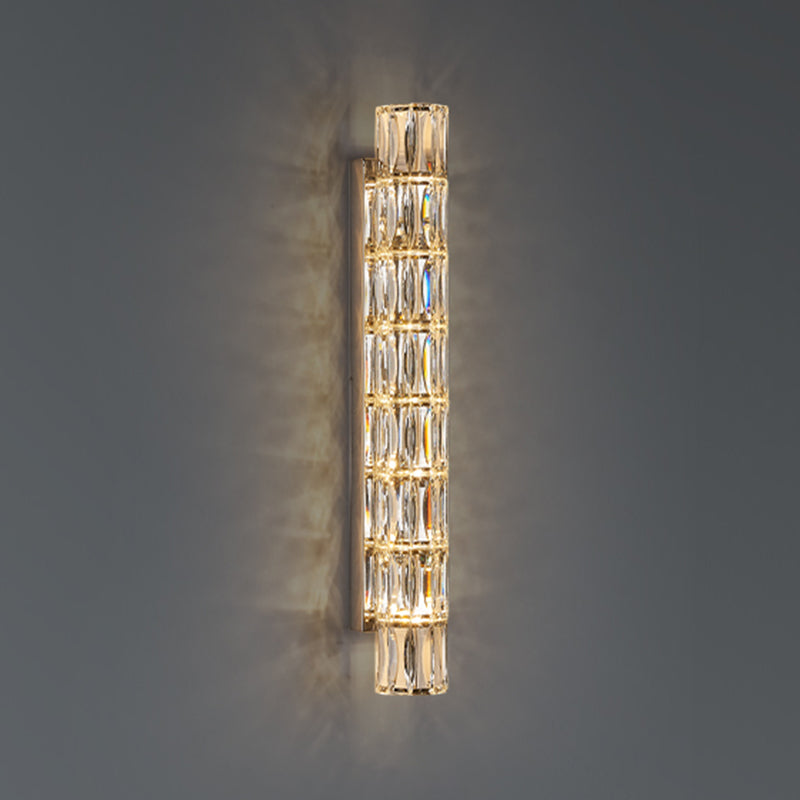 Cylinder Shape Crystal Wall Sconces Modern Multi-Lights Wall Mount Light Fixture