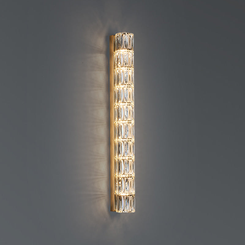 Cylinder Shape Crystal Wall Sconces Modern Multi-Lights Wall Mount Light Fixture