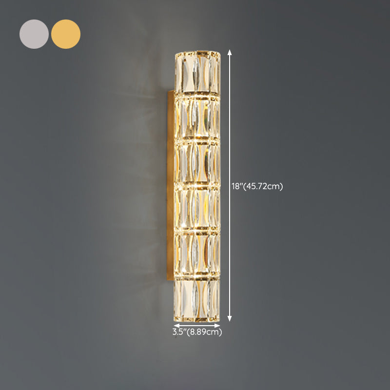 Cylinder Shape Crystal Wall Sconces Modern Multi-Lights Wall Mount Light Fixture