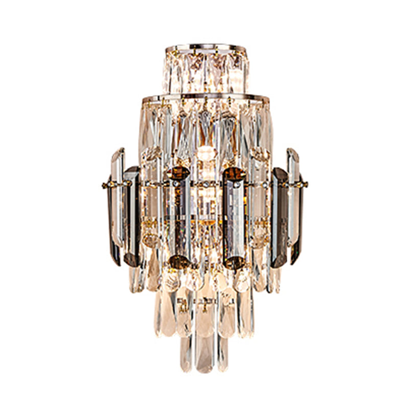 Crystal Geometric Shape Wall Sconces Modern Multi Lights Wall Mount Light Fixture in Gold