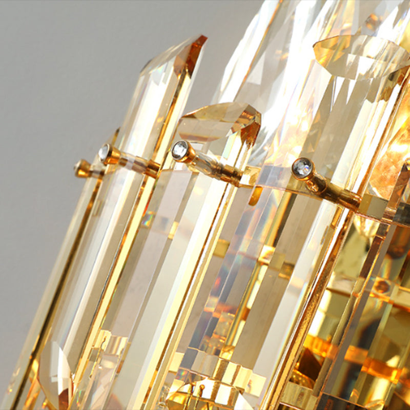 Crystal Geometric Shape Wall Sconces Modern Multi Lights Wall Mount Light Fixture in Gold